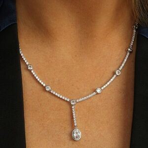 Melinda Maria Silver Necklace with Crystal Accents SHEs AN ICON